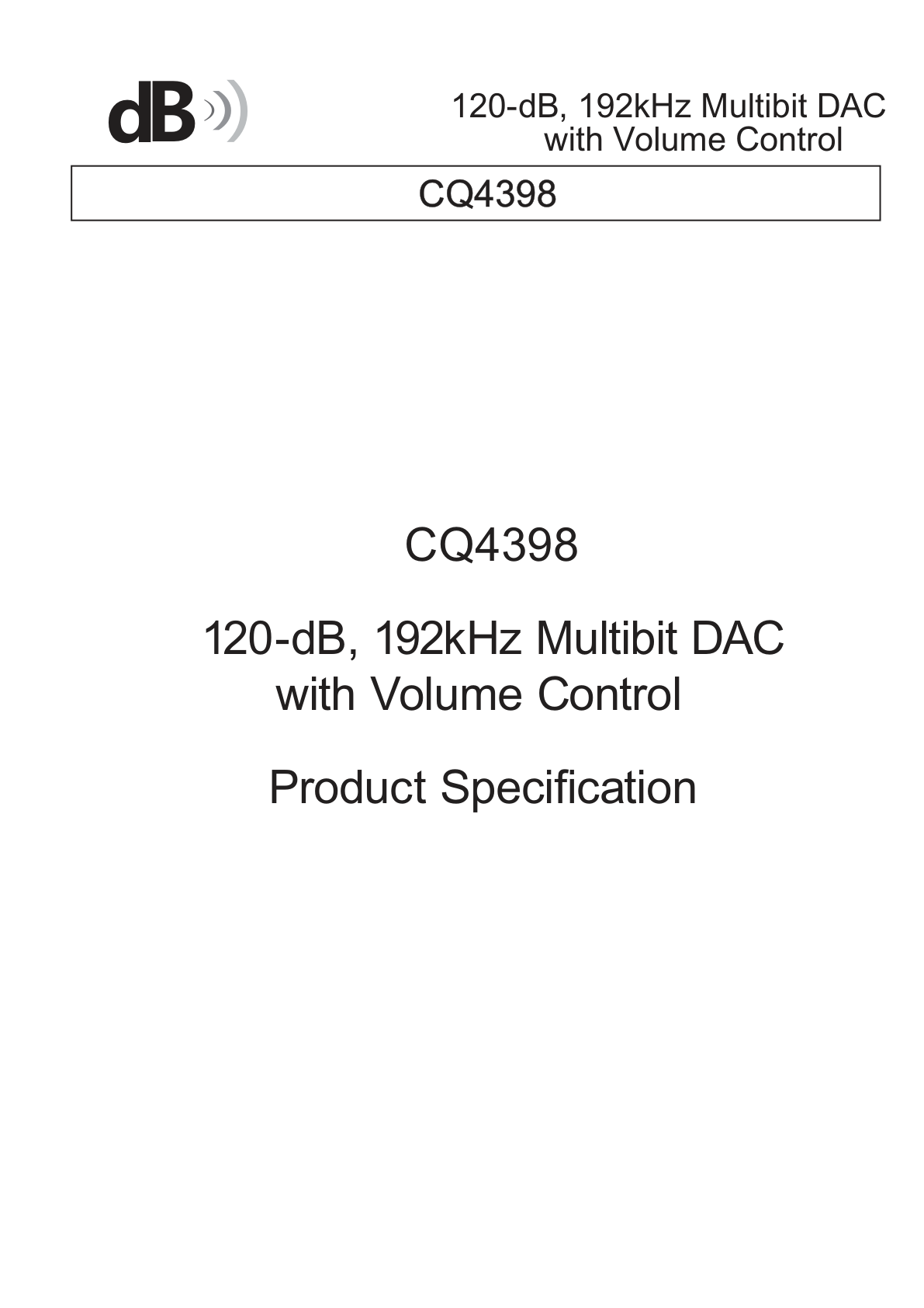 CQ4398 英文数据手册首页